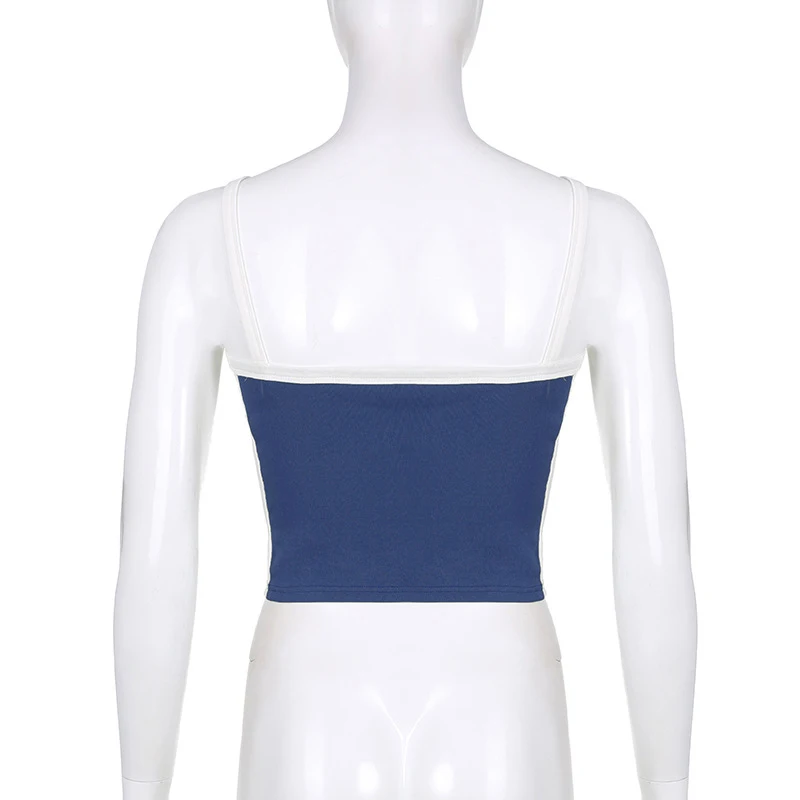 Sleeveless Knitted Crop Tops Green Sexy Basic Patchwork 2023 Summer Casual Cami Backless Y2k Vintage Tank Top Women