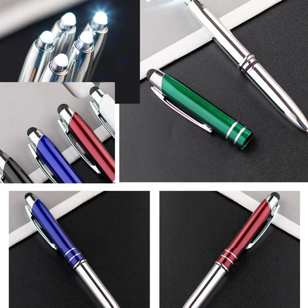 3-in-1 Multi-function Metal Capacitive Pen Portable Ballpoint Pen Outdoor Tool Pen With Light Touch Screen Pen