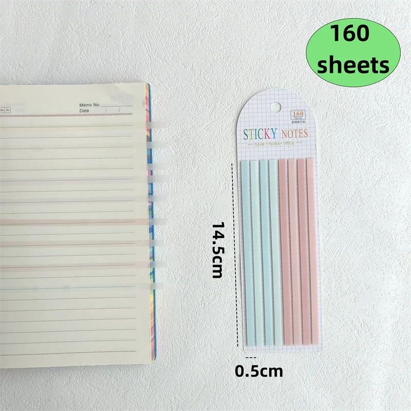 160 Sheets Color Stickers Transparent Fluorescent Index Tabs Flags Stationery Children Gifts School Office Supplies