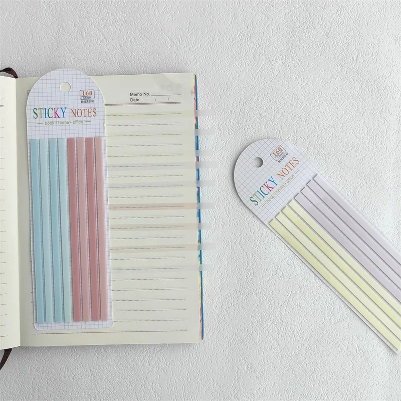160 Sheets Color Stickers Transparent Fluorescent Index Tabs Flags Stationery Children Gifts School Office Supplies