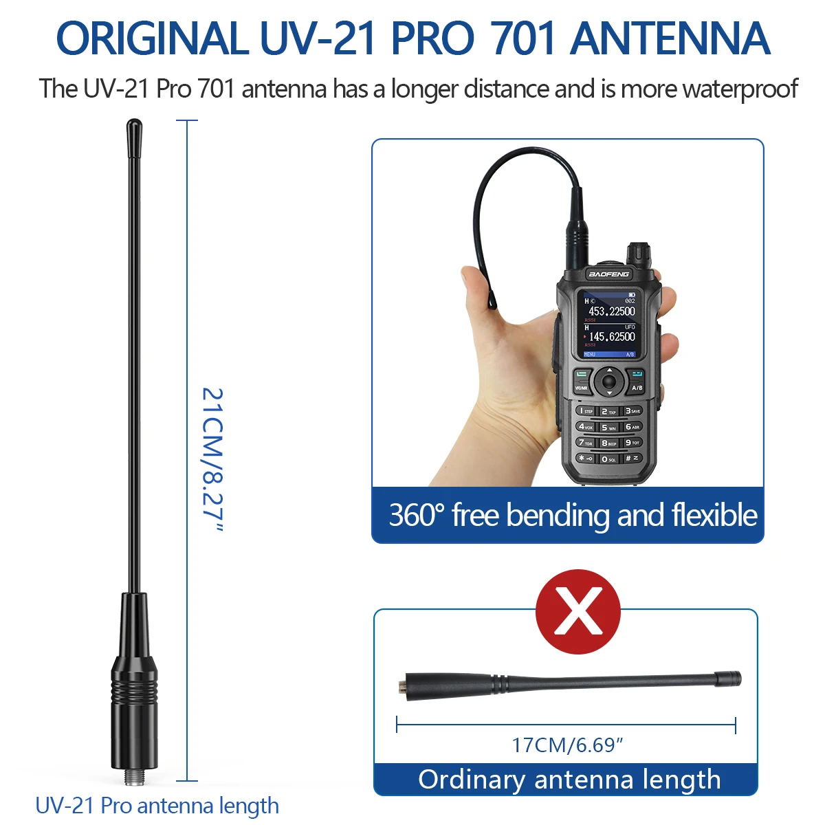 Baofeng UV 21 Pro Wireless Copy Frequency Walkie Talkie 16 KM AM Long Range Waterproof Multi-Band Type-C Charger Ham Radio UV 5R