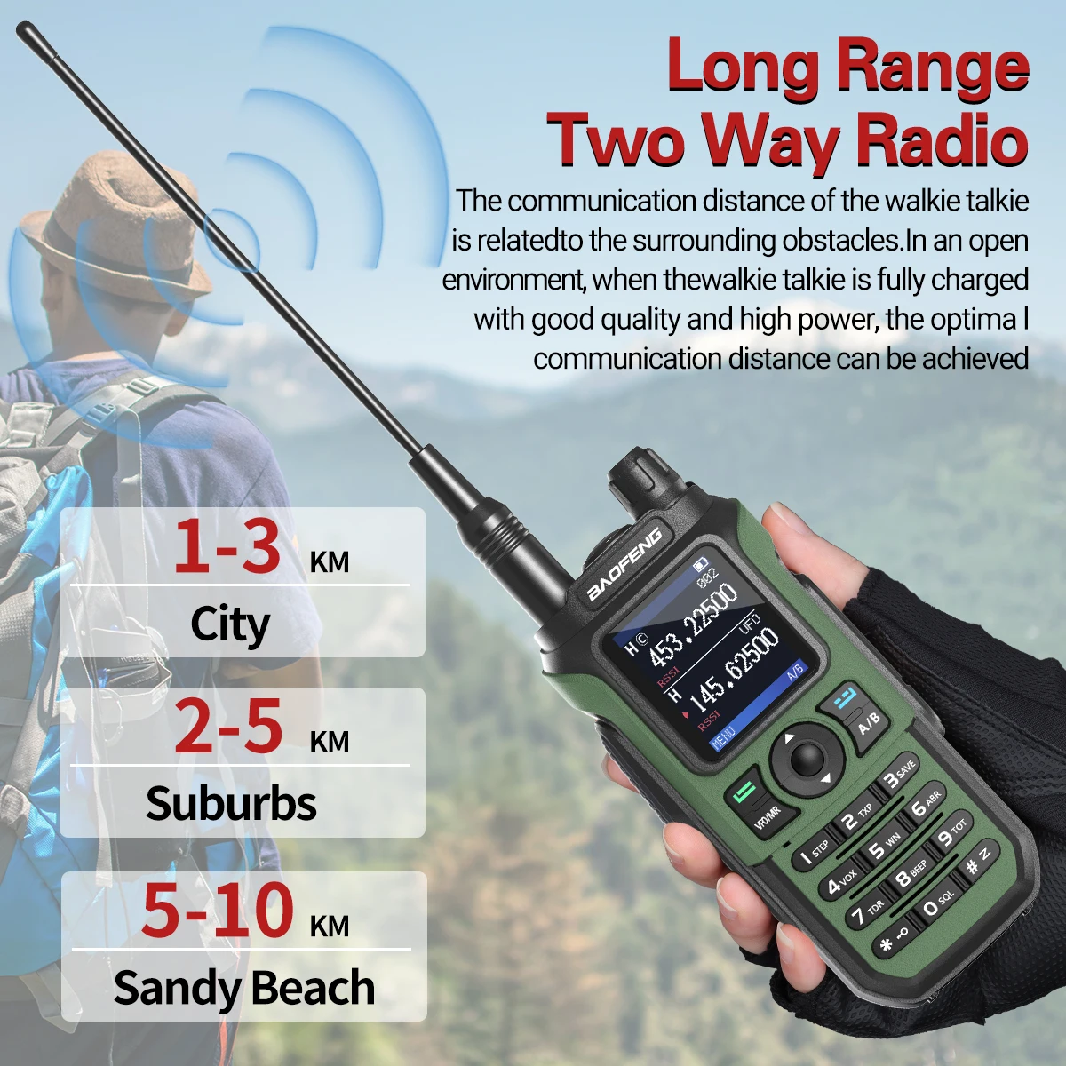 Baofeng UV 21 Pro Wireless Copy Frequency Walkie Talkie 16 KM AM Long Range Waterproof Multi-Band Type-C Charger Ham Radio UV 5R