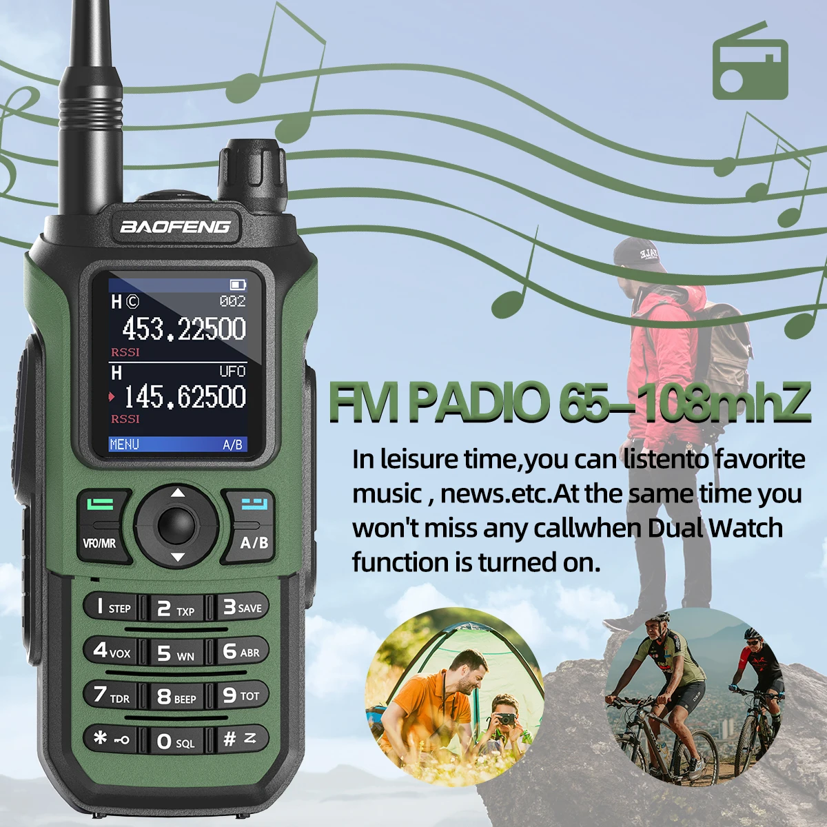 Baofeng UV 21 Pro Wireless Copy Frequency Walkie Talkie 16 KM AM Long Range Waterproof Multi-Band Type-C Charger Ham Radio UV 5R
