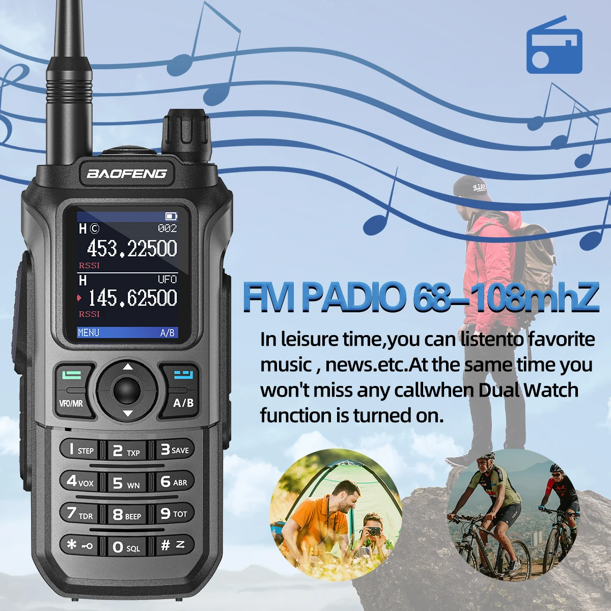 Baofeng UV 21 Pro Wireless Copy Frequency Walkie Talkie 16 KM AM Long Range Waterproof Multi-Band Type-C Charger Ham Radio UV 5R