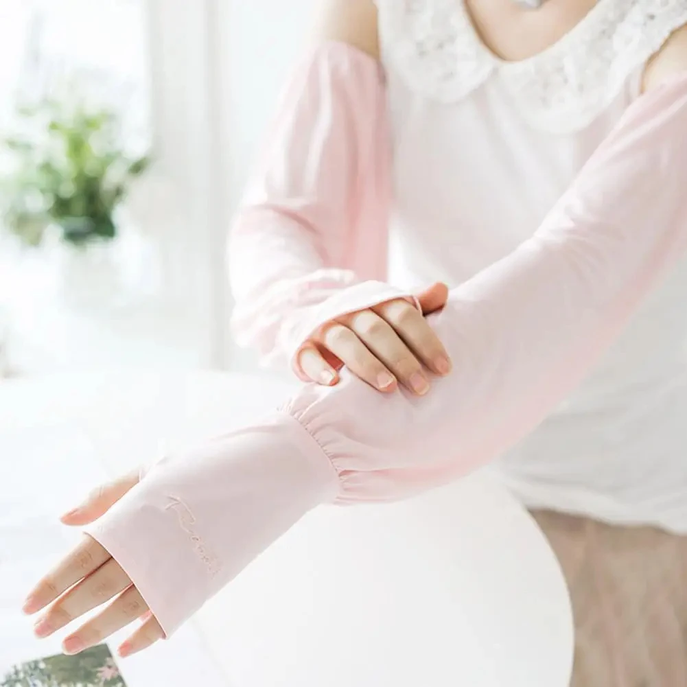 Summer Loose Sunscreen Driving Ice Silk Sleeve Female Long Length UV Protection Arm Arm Glove Sleeves Super Soft Breathable