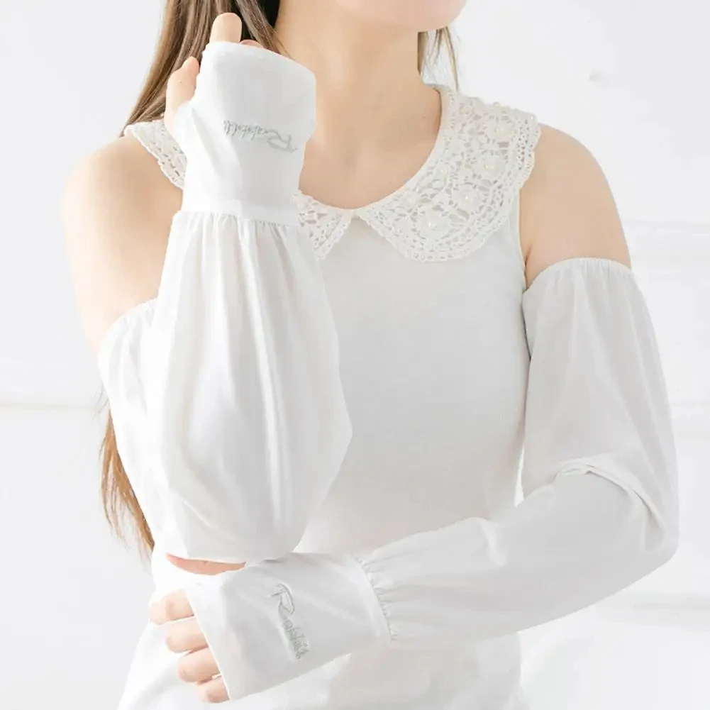 Summer Loose Sunscreen Driving Ice Silk Sleeve Female Long Length UV Protection Arm Arm Glove Sleeves Super Soft Breathable