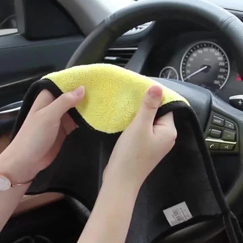 30*30cm Microfiber Car Cleaning Towels Car Wash Drying Cloth Hemming Microfiber Towel Care Wash Cloth Car Detailing Accessories