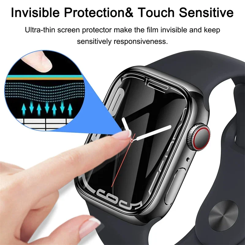 Screen Protector For Apple Watch Series 9-8-7-6 5 4 Se ultra-2 49mm 41mm 45mm 40mm 44mm 3D (Not Tempered Glass) Film Accessories
