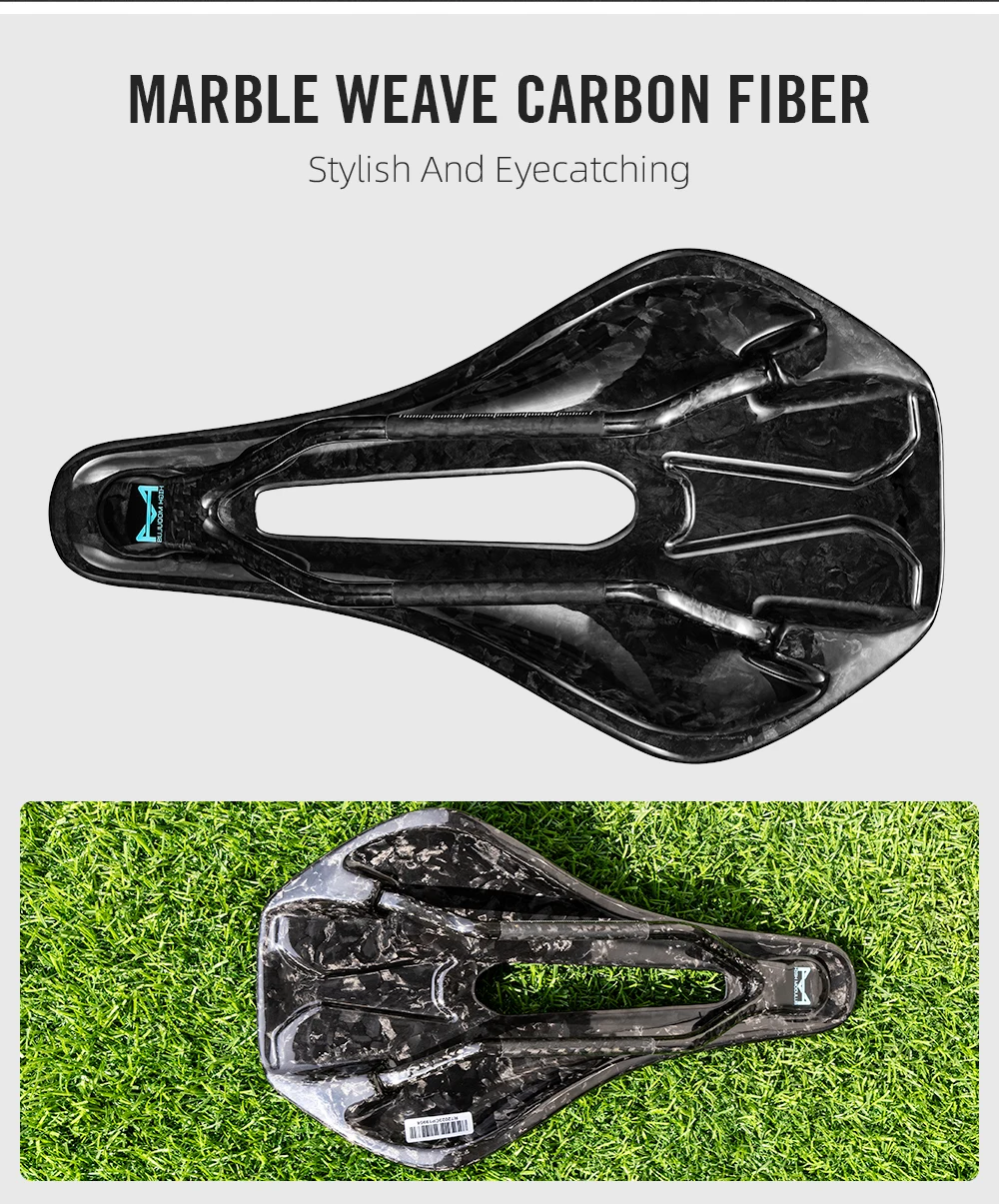RYET 3D Printed Bicycle Saddle Ultralight Carbon Saddle 135/143mm 105g Bike Saddle for MTB Gravel Road Bike Seat Cycling Parts