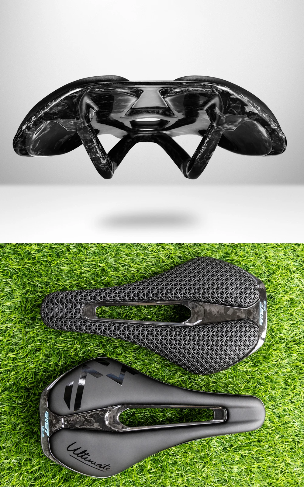 RYET 3D Printed Bicycle Saddle Ultralight Carbon Saddle 135/143mm 105g Bike Saddle for MTB Gravel Road Bike Seat Cycling Parts