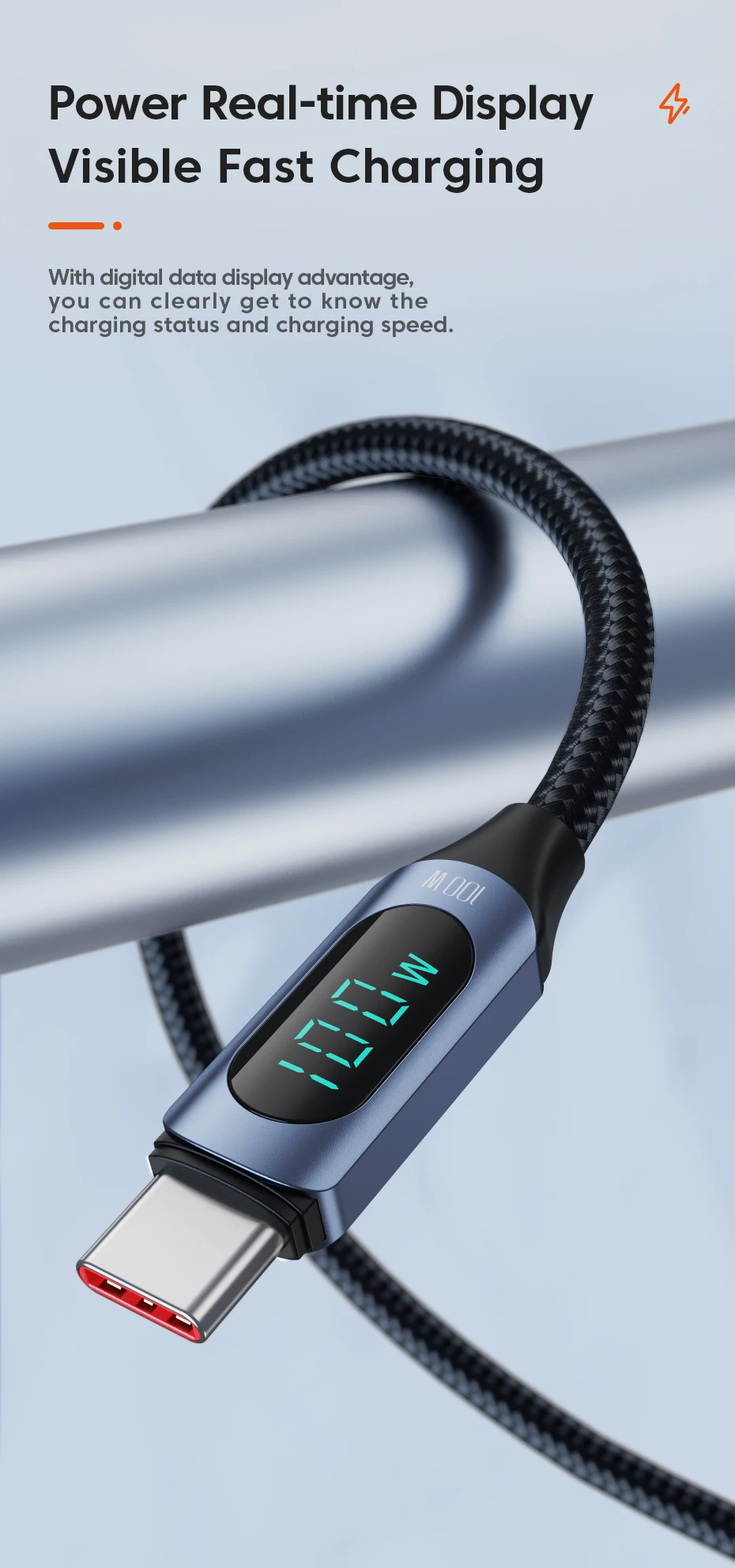 Toocki 100W Type C to Type C Cable PD Fast Charging Charger USB C to USB C Display Cable For Macbook iPad Data Cord Wire