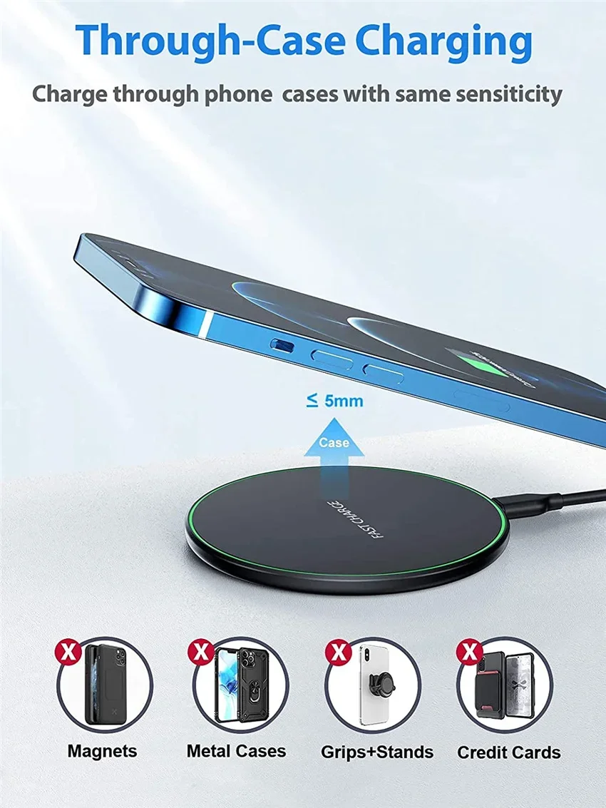 100W Fast Wireless Charger Pad For iPhone 15 14 13 12 X Pro Max 8 Samsung Galaxy S23 Xiaomi Wireless Charging Station Chargers