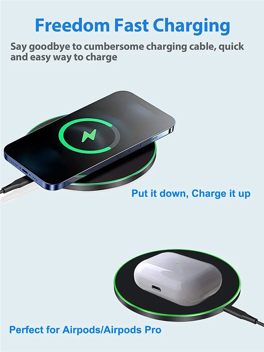 100W Fast Wireless Charger Pad For iPhone 15 14 13 12 X Pro Max 8 Samsung Galaxy S23 Xiaomi Wireless Charging Station Chargers