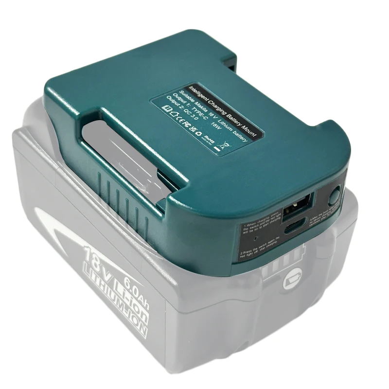 For Makita 18V With USB With Type-C Battery Holder For Makita 18V Battery BL1840 BL1850 BL1860 Charger Adapter Charging