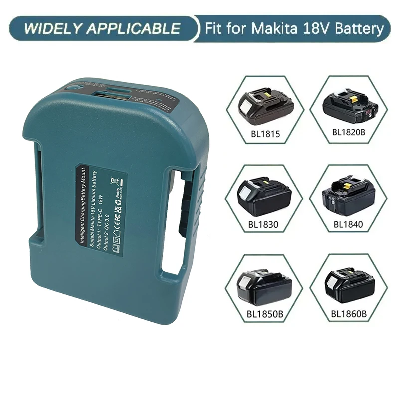 For Makita 18V With USB With Type-C Battery Holder For Makita 18V Battery BL1840 BL1850 BL1860 Charger Adapter Charging