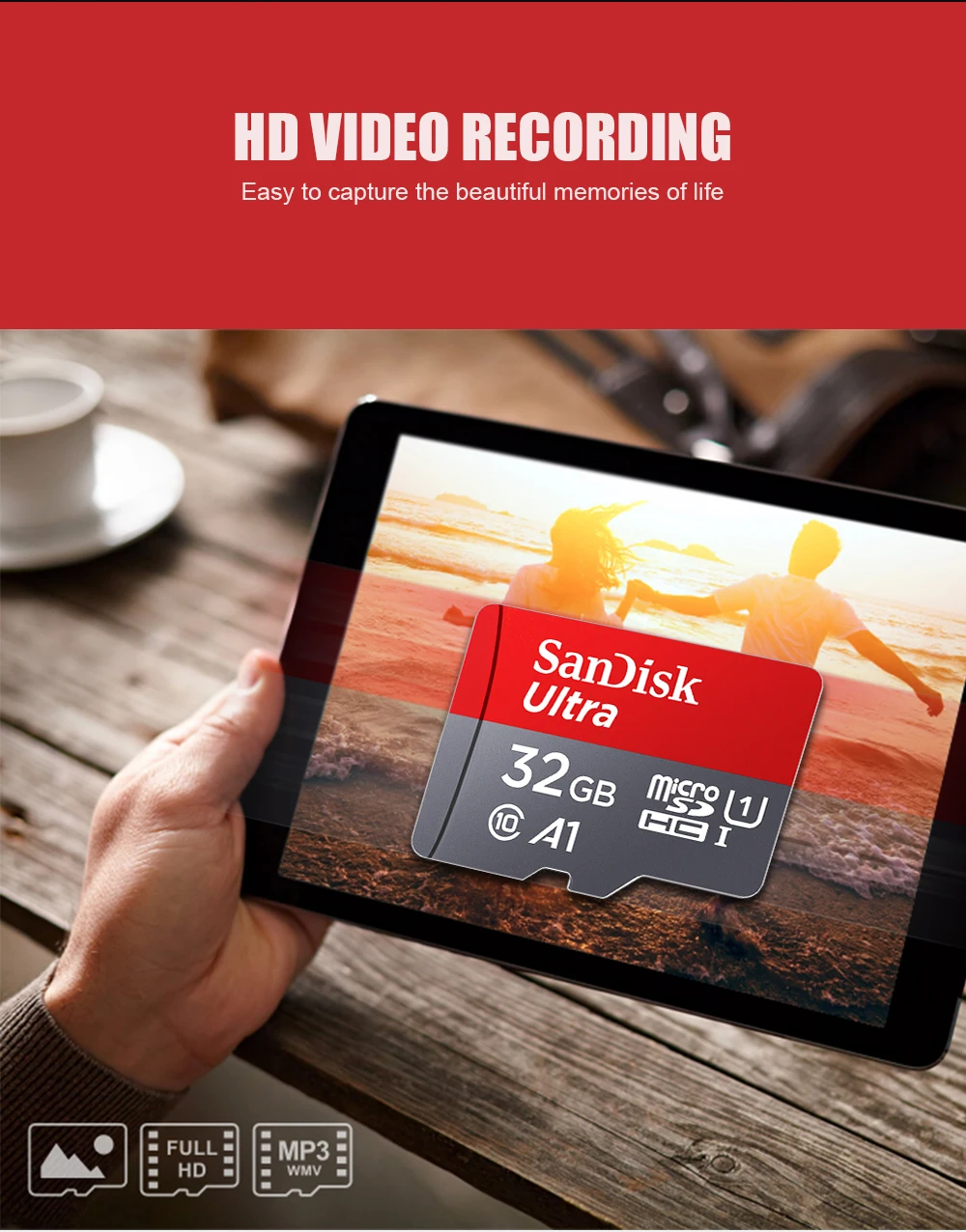 Original Sandisk Memory Card 256GB 128GB 64GB 32GB TF Micro SD Card Class 10 UHS-1 Flash Card Memory MicroSD for Smartphone PC