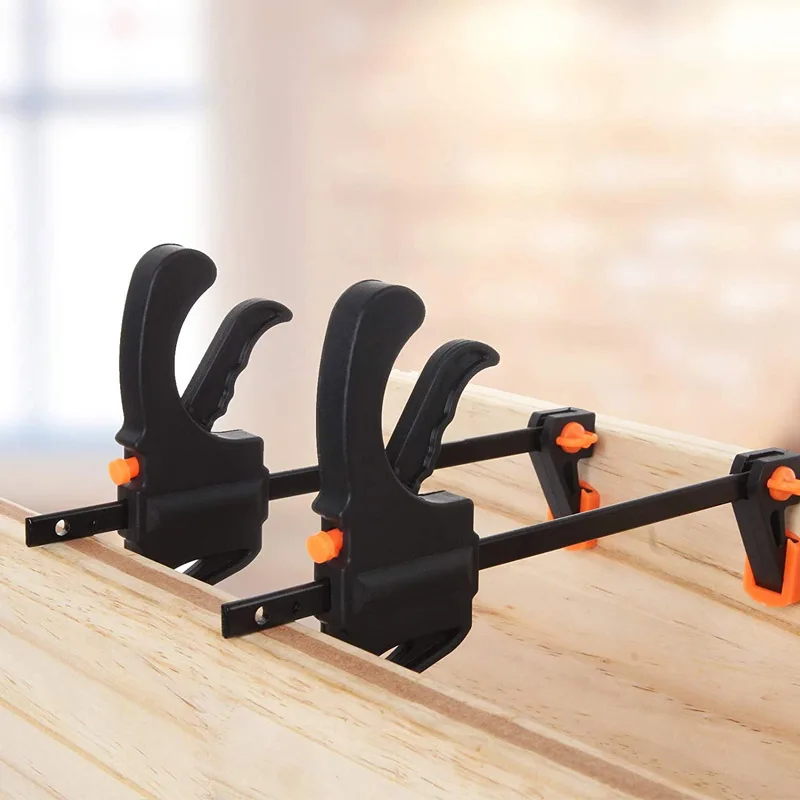 Woodworking Clamp F Hard Quick Release Ratchet Speed Squeeze Clip Kit Long Carpenter Set Nylon Gadget Work Bar Hand Tool 4inch