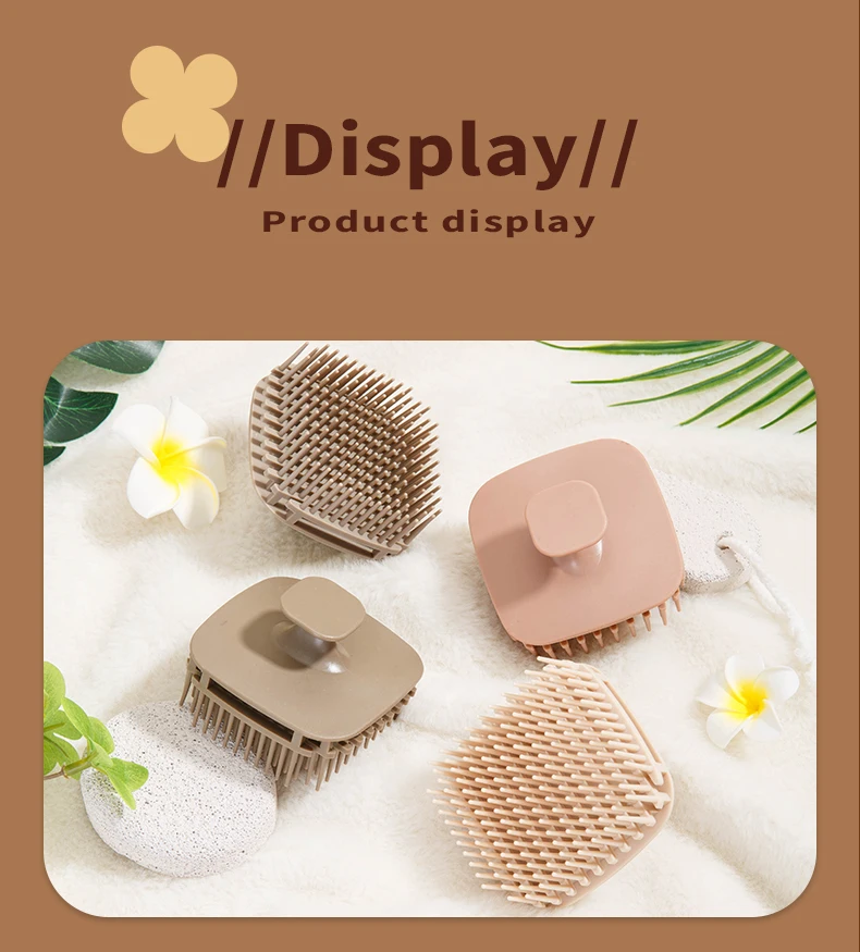 1pcs Silicone Shampoo Brush Head Scalp Massage Comb Hair Washing Comb Body Massage Shower Brush Salon Hairdressing Tool
