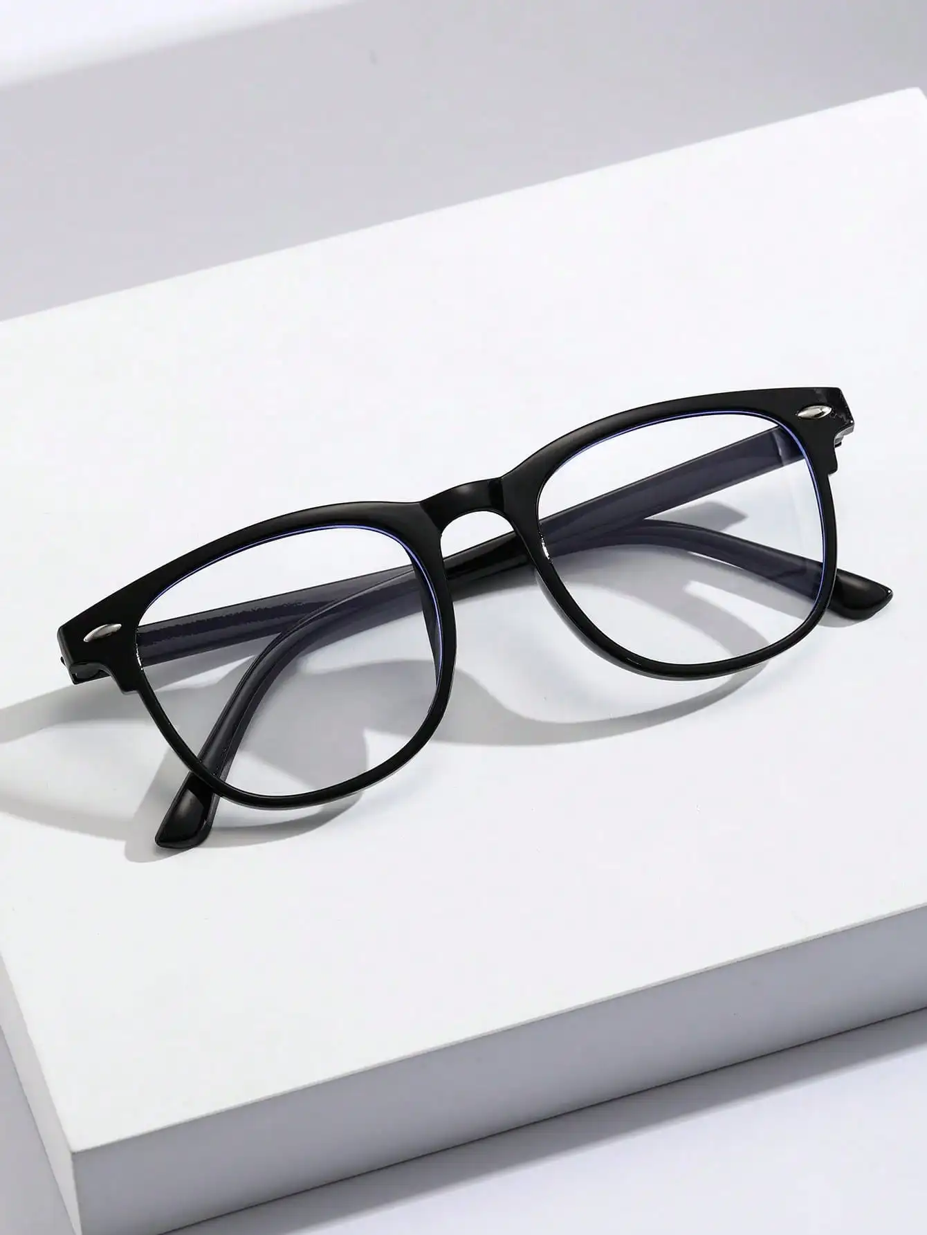 1-2-3PCS Unisex Square Plastic Frame Trendy Anti-Blue Light Clear Glasses For Back To School Clothing Accessories.