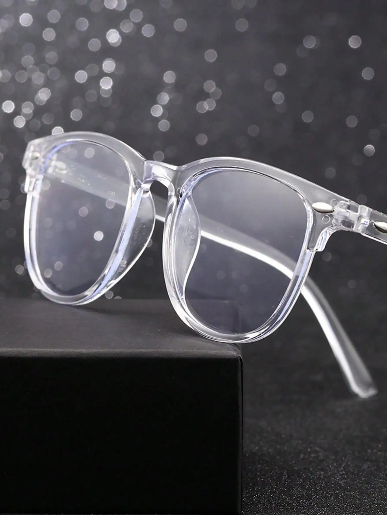 1-2-3PCS Unisex Square Plastic Frame Trendy Anti-Blue Light Clear Glasses For Back To School Clothing Accessories.