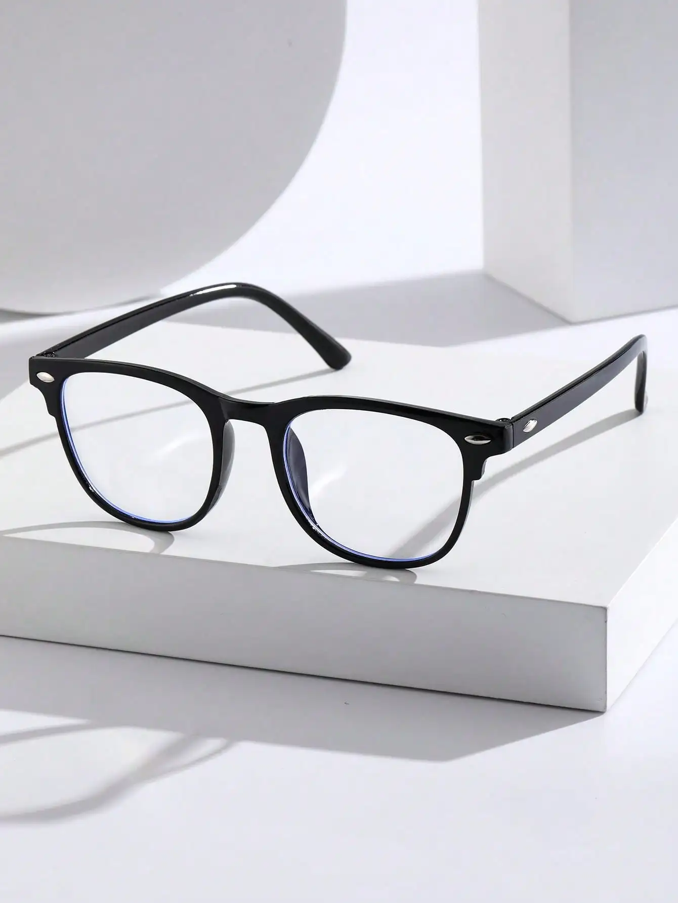 1-2-3PCS Unisex Square Plastic Frame Trendy Anti-Blue Light Clear Glasses For Back To School Clothing Accessories.
