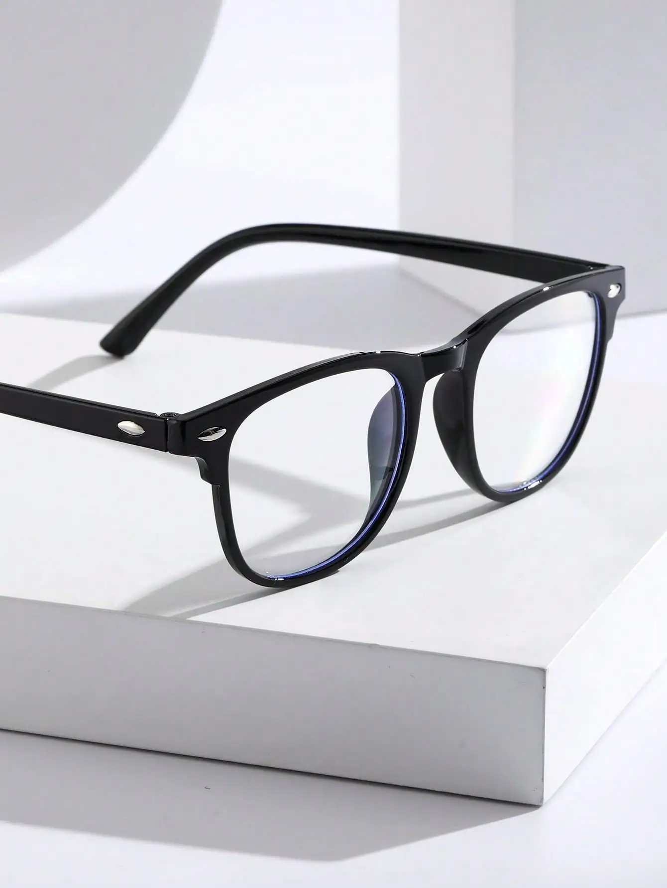 1-2-3PCS Unisex Square Plastic Frame Trendy Anti-Blue Light Clear Glasses For Back To School Clothing Accessories.