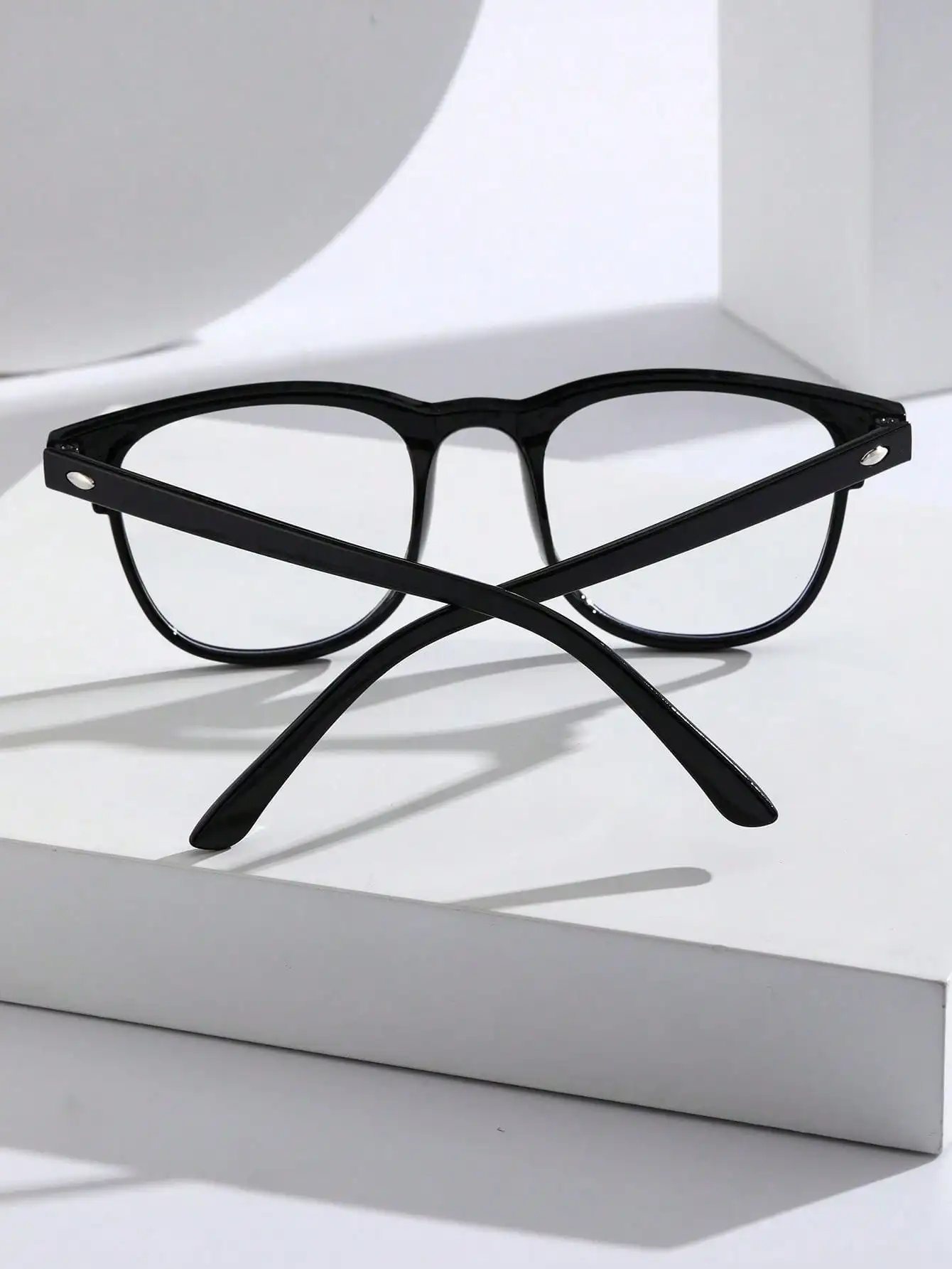 1-2-3PCS Unisex Square Plastic Frame Trendy Anti-Blue Light Clear Glasses For Back To School Clothing Accessories.