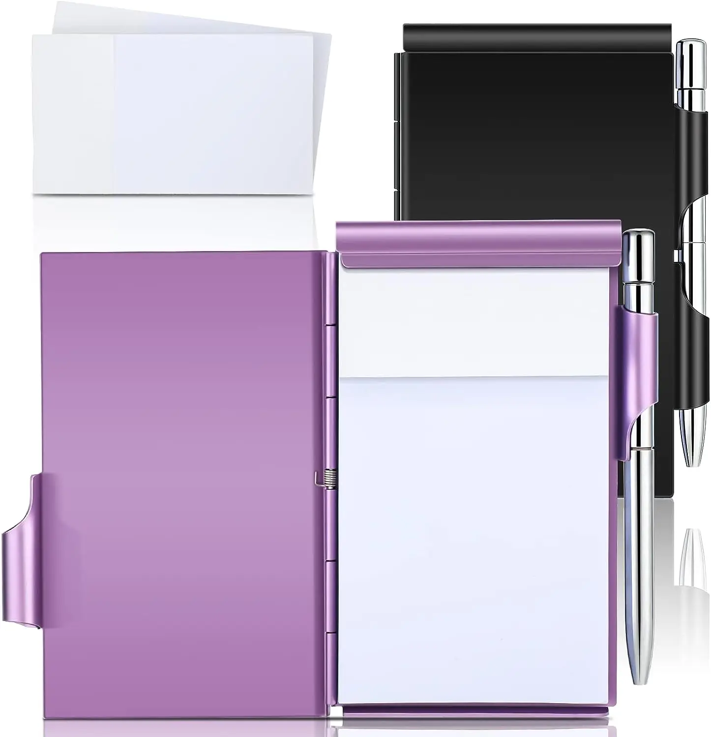 Clamshell Notebook Metal Memo Pads Creative Notebooks Office Notepad Pocket Pen Holder Memorandum Do List Smooth Writing Plan