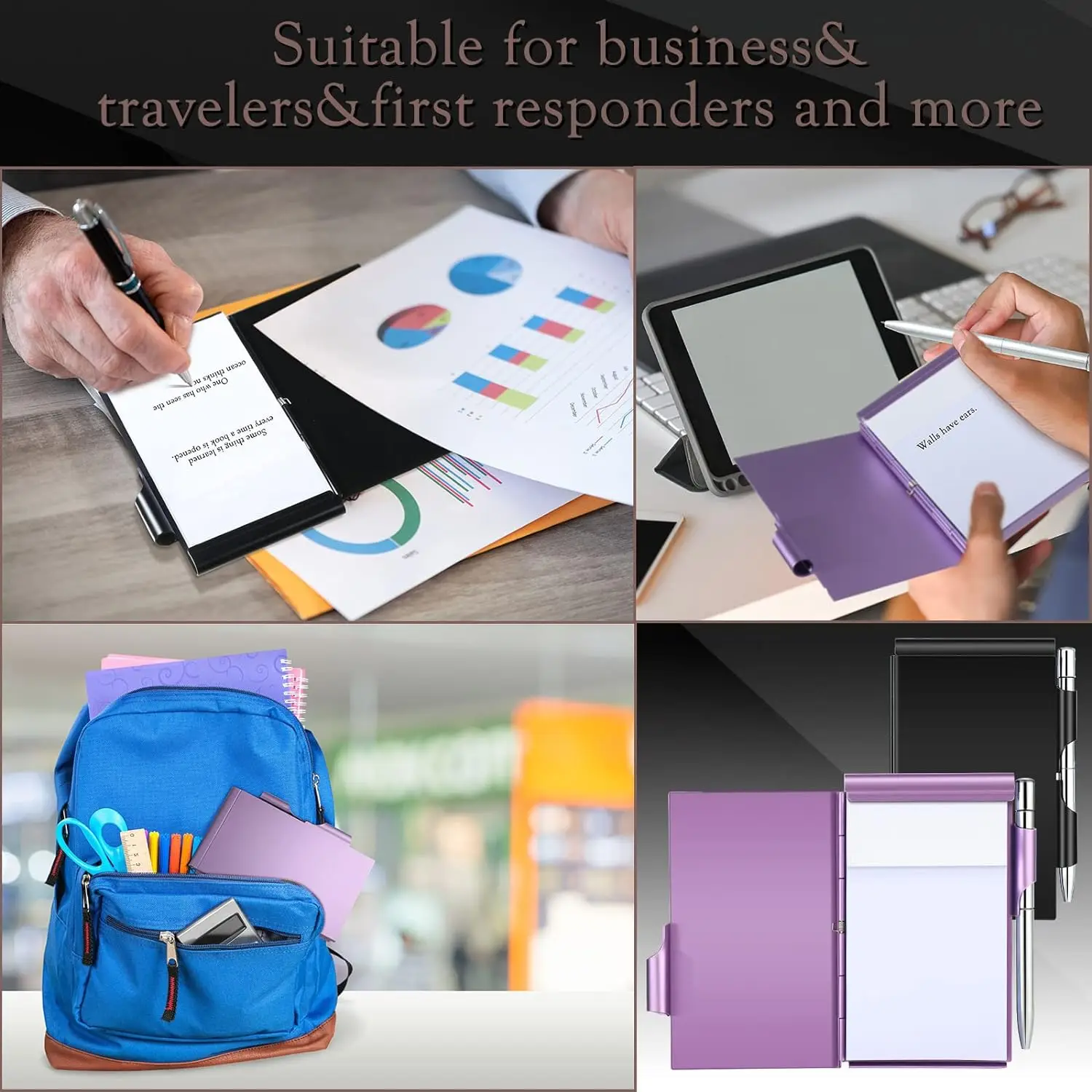 Clamshell Notebook Metal Memo Pads Creative Notebooks Office Notepad Pocket Pen Holder Memorandum Do List Smooth Writing Plan