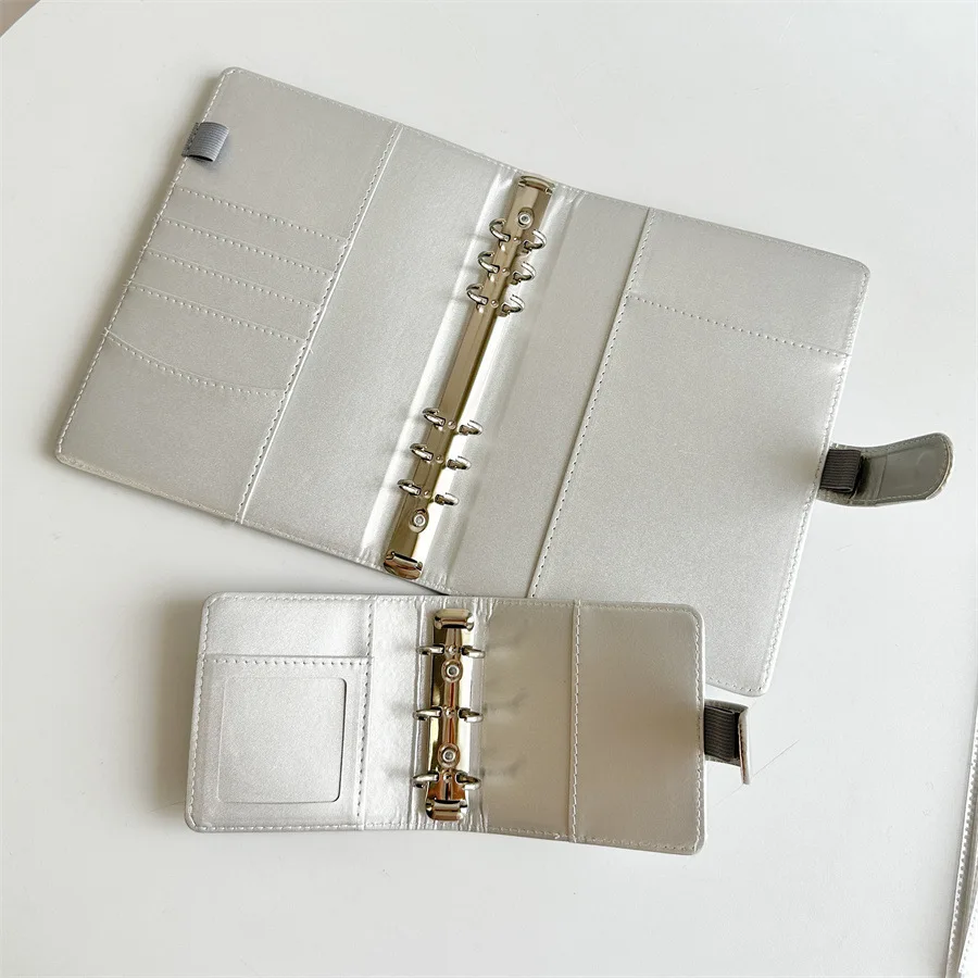A5  Sliver PU DIY Binder Notebook Cover Diary Agenda Planning Paper Cover School Stationery