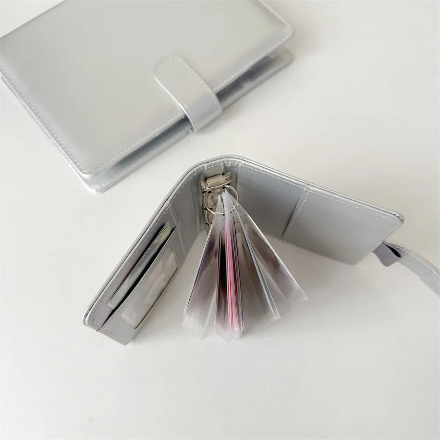 A5  Sliver PU DIY Binder Notebook Cover Diary Agenda Planning Paper Cover School Stationery