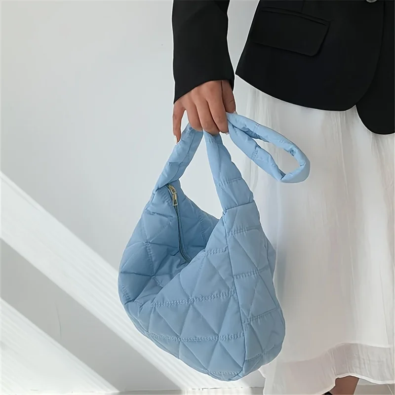 Stylish Quilted Puffer Crossbody Tote Bag ,Ideal for Daily Use - Fashionable Shoulder Bag with Convenient Quilt Stitch Design