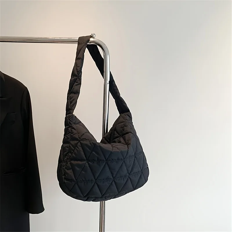 Stylish Quilted Puffer Crossbody Tote Bag ,Ideal for Daily Use - Fashionable Shoulder Bag with Convenient Quilt Stitch Design