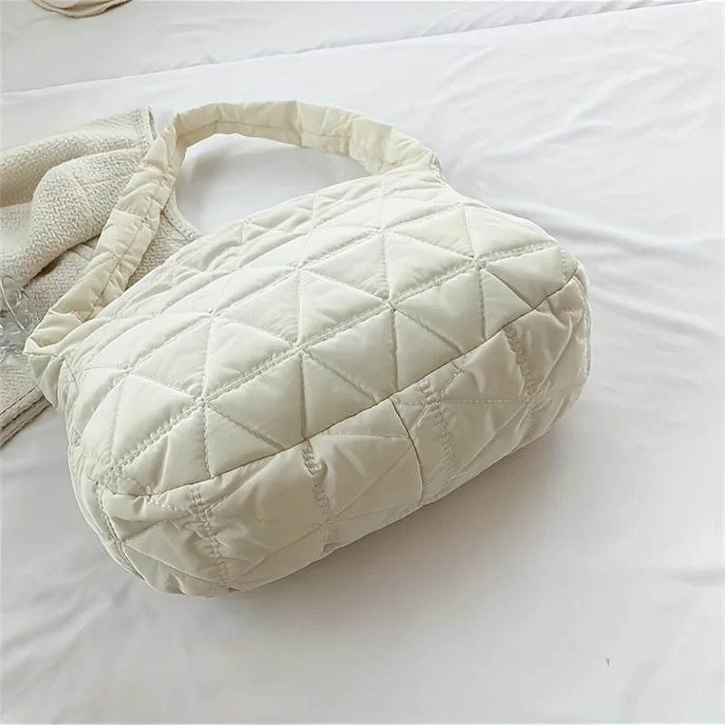 Stylish Quilted Puffer Crossbody Tote Bag ,Ideal for Daily Use - Fashionable Shoulder Bag with Convenient Quilt Stitch Design