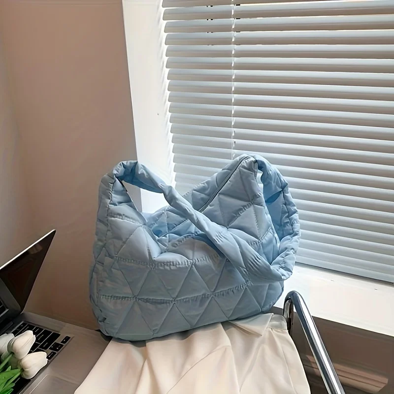Stylish Quilted Puffer Crossbody Tote Bag ,Ideal for Daily Use - Fashionable Shoulder Bag with Convenient Quilt Stitch Design