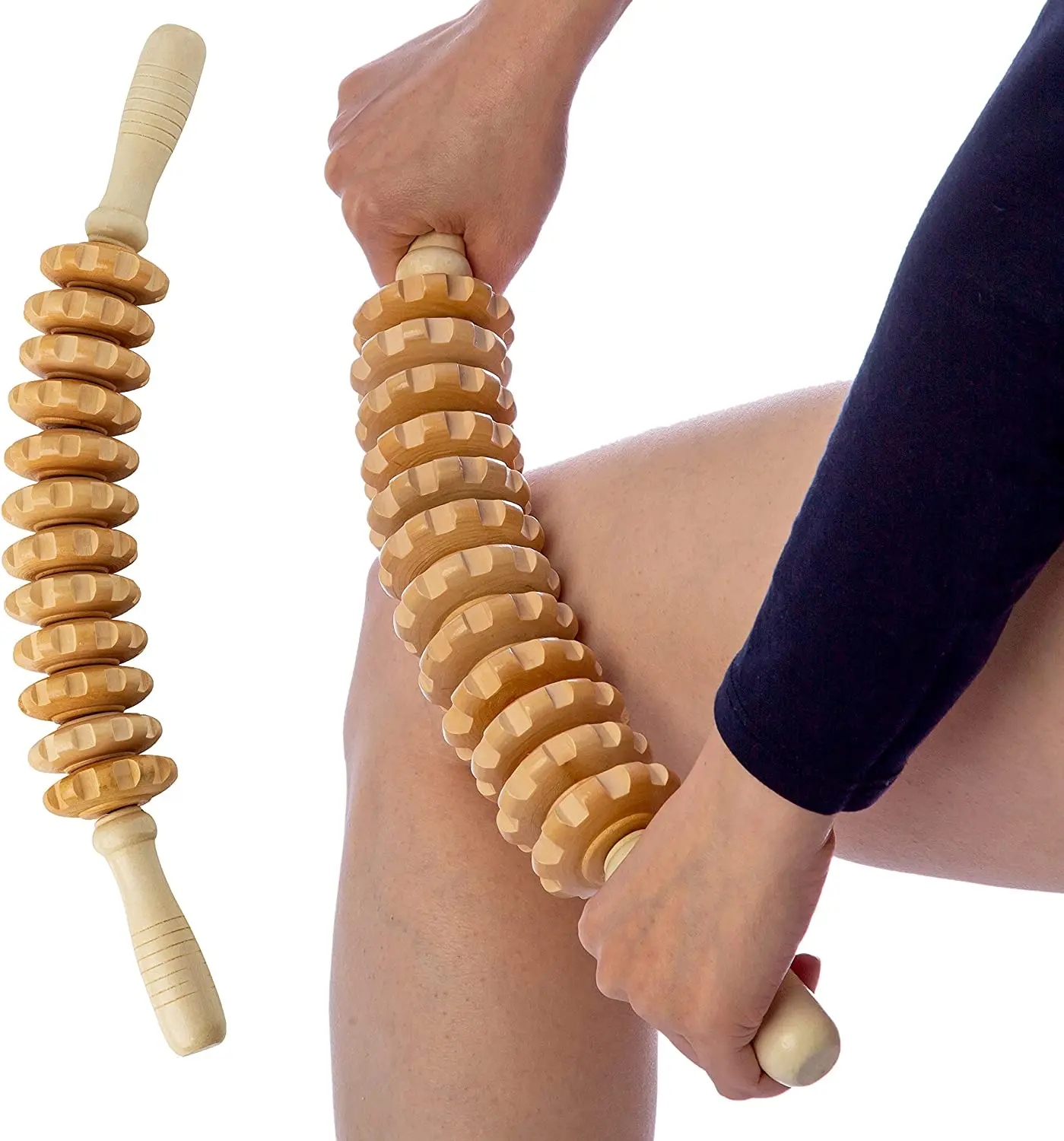 Curved Wood Massage Roller Stick Lymphatic Drainage Wood Therapy Massage Tool Maderoterapia Colombiana Anti Cellulite Massager