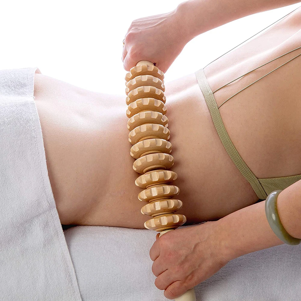 Curved Wood Massage Roller Stick Lymphatic Drainage Wood Therapy Massage Tool Maderoterapia Colombiana Anti Cellulite Massager