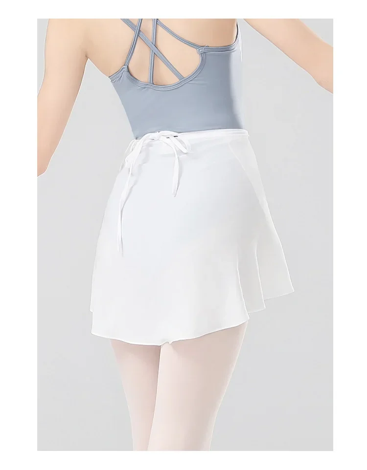 Girls Ballet Skirts Women Dance Short Skirts High Elastic Skirt Ballerina Adult Skate Dancing Yoga Lace Up Chiffon Skirt