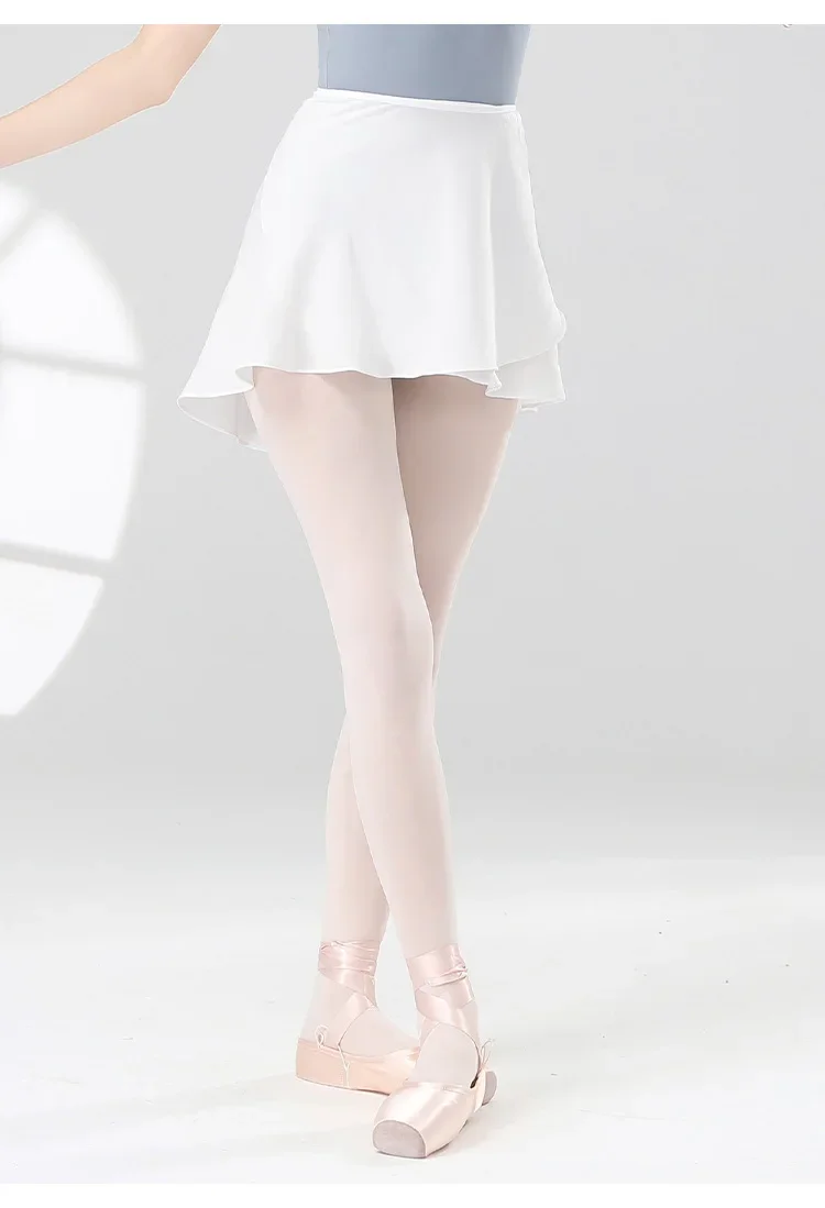 Girls Ballet Skirts Women Dance Short Skirts High Elastic Skirt Ballerina Adult Skate Dancing Yoga Lace Up Chiffon Skirt