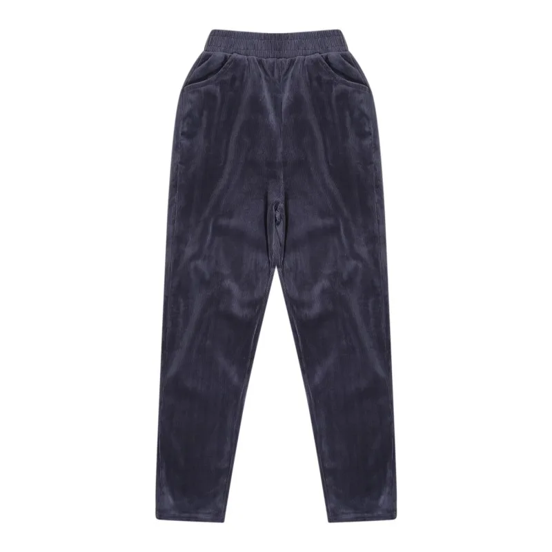 Plush Thick Casual Pants Women's Corduroy Warm Pants Autumn Winter Leggings High Waist Harem Pants Trousers Women Брюкиженские