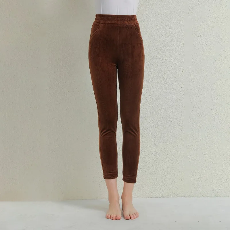 Plush Thick Casual Pants Women's Corduroy Warm Pants Autumn Winter Leggings High Waist Harem Pants Trousers Women Брюкиженские