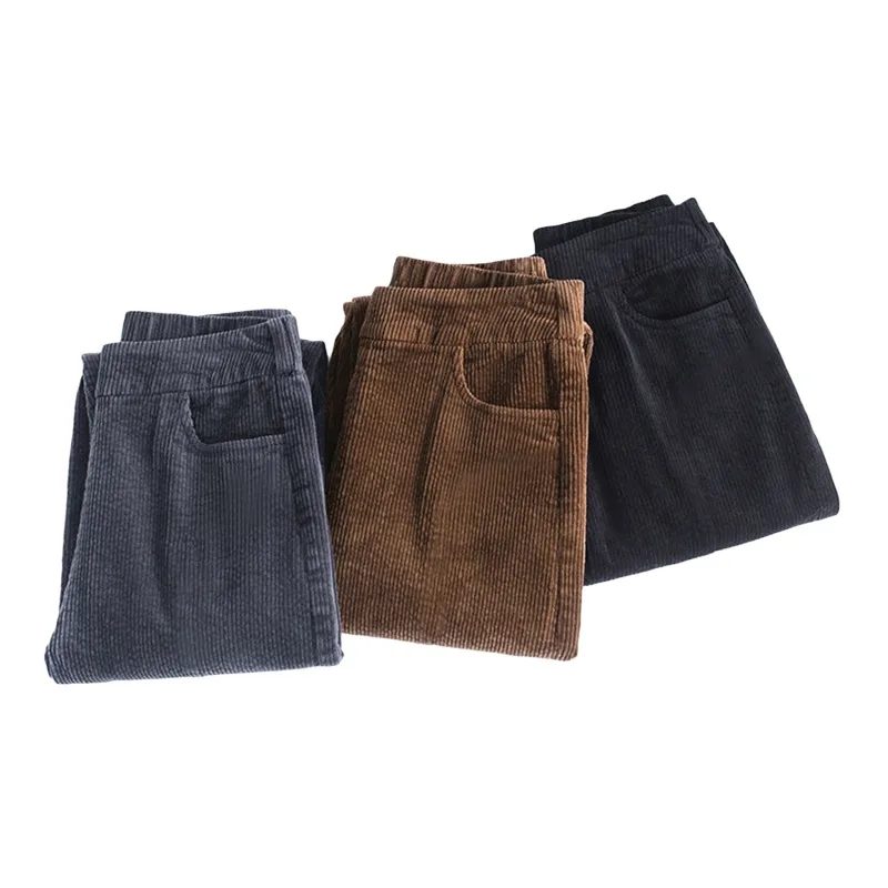 Plush Thick Casual Pants Women's Corduroy Warm Pants Autumn Winter Leggings High Waist Harem Pants Trousers Women Брюкиженские