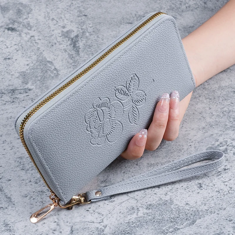 Korean version of the new handbag women's long zipper multi-functional leather wallet large capacity mobile phone wallet