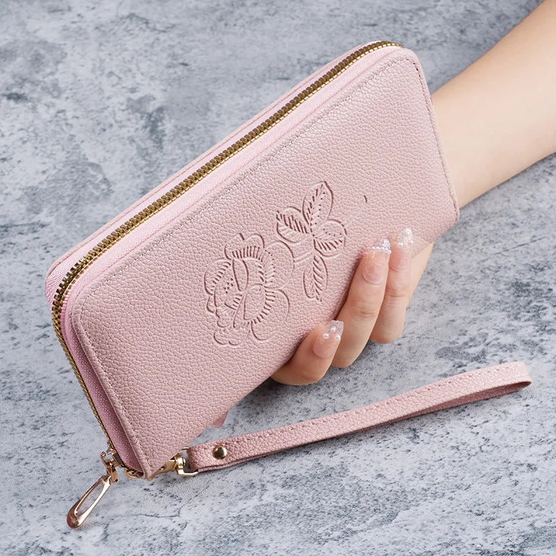 Korean version of the new handbag women's long zipper multi-functional leather wallet large capacity mobile phone wallet