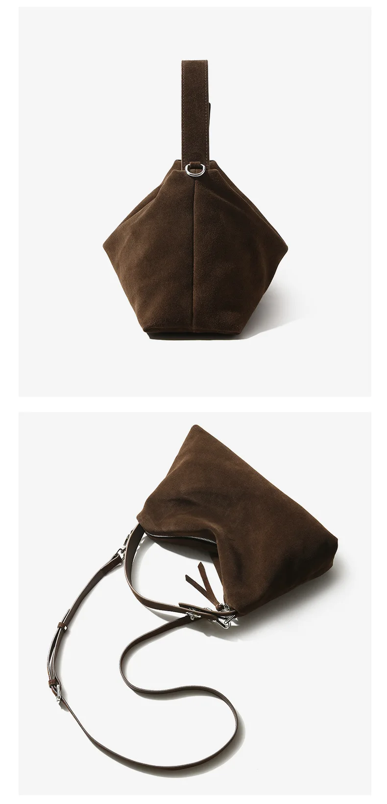 Genuine Grade Autumn Winter Big Boston Luxury Designer Tote Soft Matte Suede Leather Women Handbag Female Shoulder Crossbody Bag