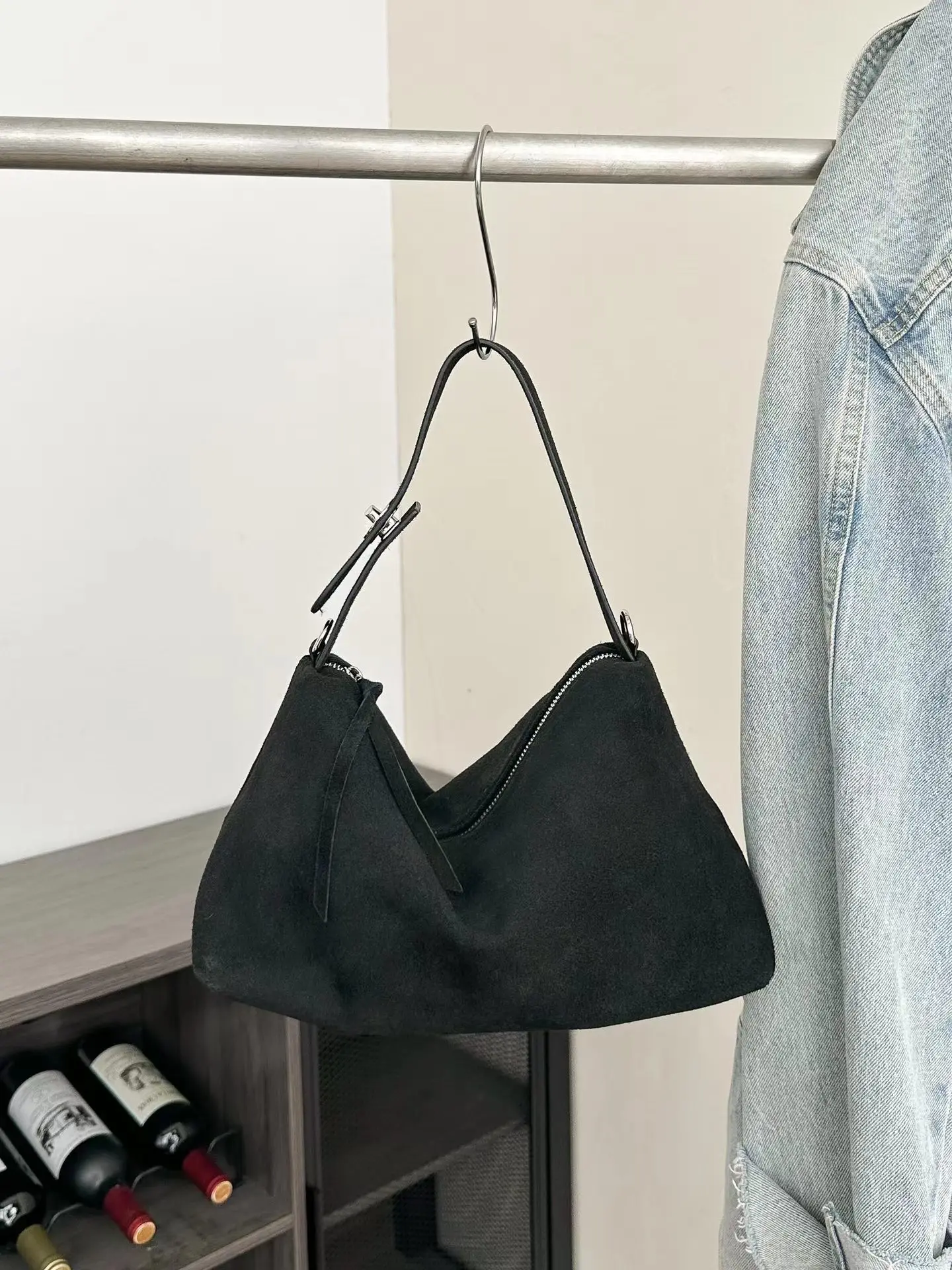Genuine Grade Autumn Winter Big Boston Luxury Designer Tote Soft Matte Suede Leather Women Handbag Female Shoulder Crossbody Bag