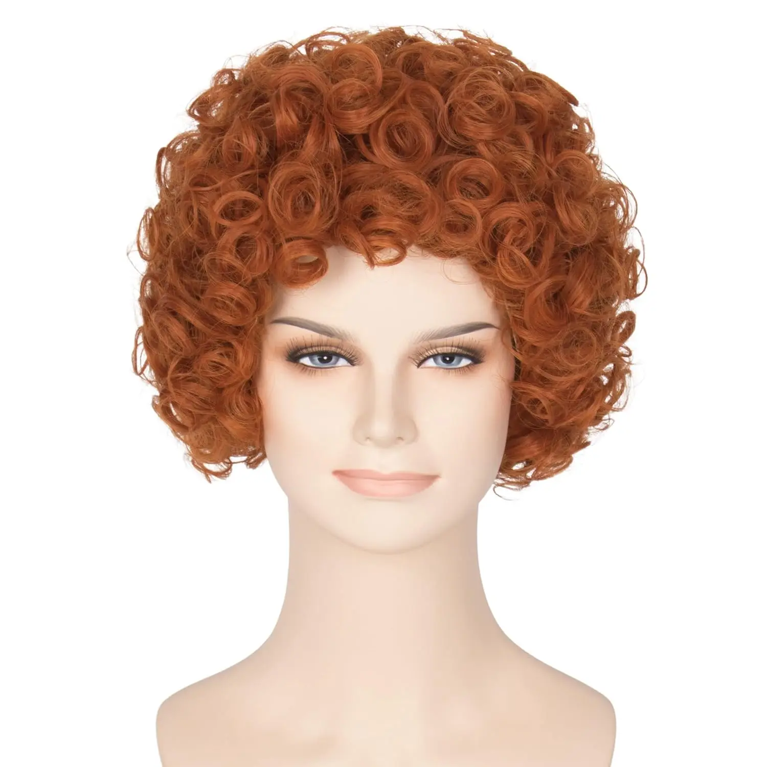 Hair Women Short Curly Red Orange Wig Halloween Cosplay Costume Wig Helen roper Mrs roper Wigs Party Costume