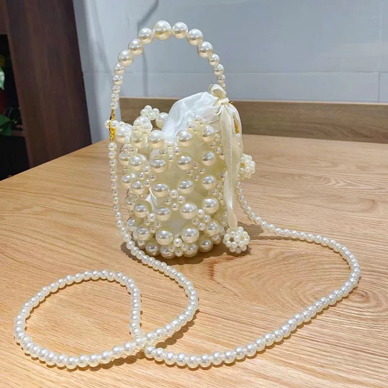 Kids Wallet With Pearls Baby Princess Handbags Kawaii Kids Coin Purse Pearl Purses For Girls Toddler Princess Crossbody Bags New