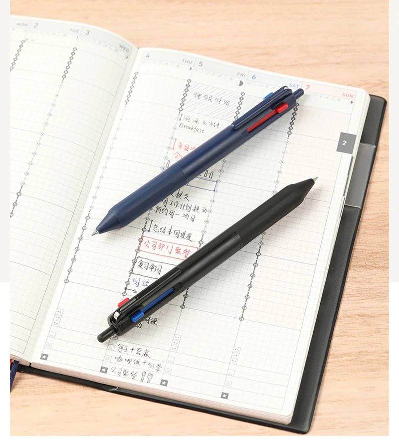 Uni Colored Ballpoint Pen, Jetstream 0.5/0.7mm 3 in 1 Multi Pens, Low Viscosity Ultra-smooth Oil Ink Non-slip Comfort Stationery