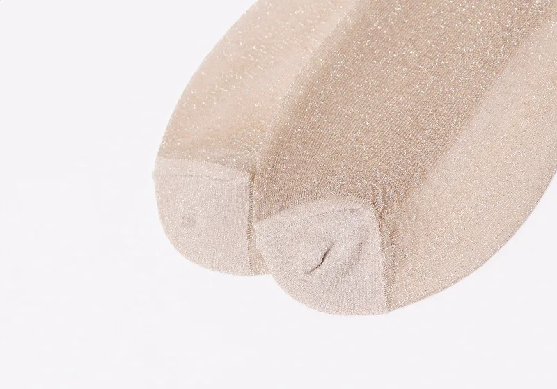 4 Pairs Women's Fashion sexy shiny Glitters Korean style silver silk socks Luxury design High Quality Women's Mesh Thin socks